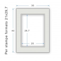 Passep. 30x40 per stampe A4 - 21x29,7 (sp. 1,3 mm)
