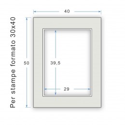 Passepartout 40x50 per stampe 30x40 (sp. 2,8 mm)