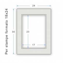 Passep. 18x24 per stampe 13x18 (sp. 1,3 mm) - Misure in cm.