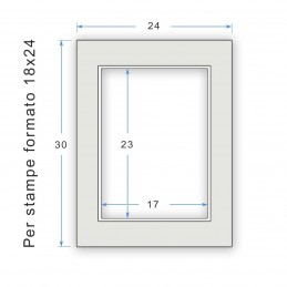 Passepartout 24x30 per stampe 18x24 (sp. 2,8 mm)